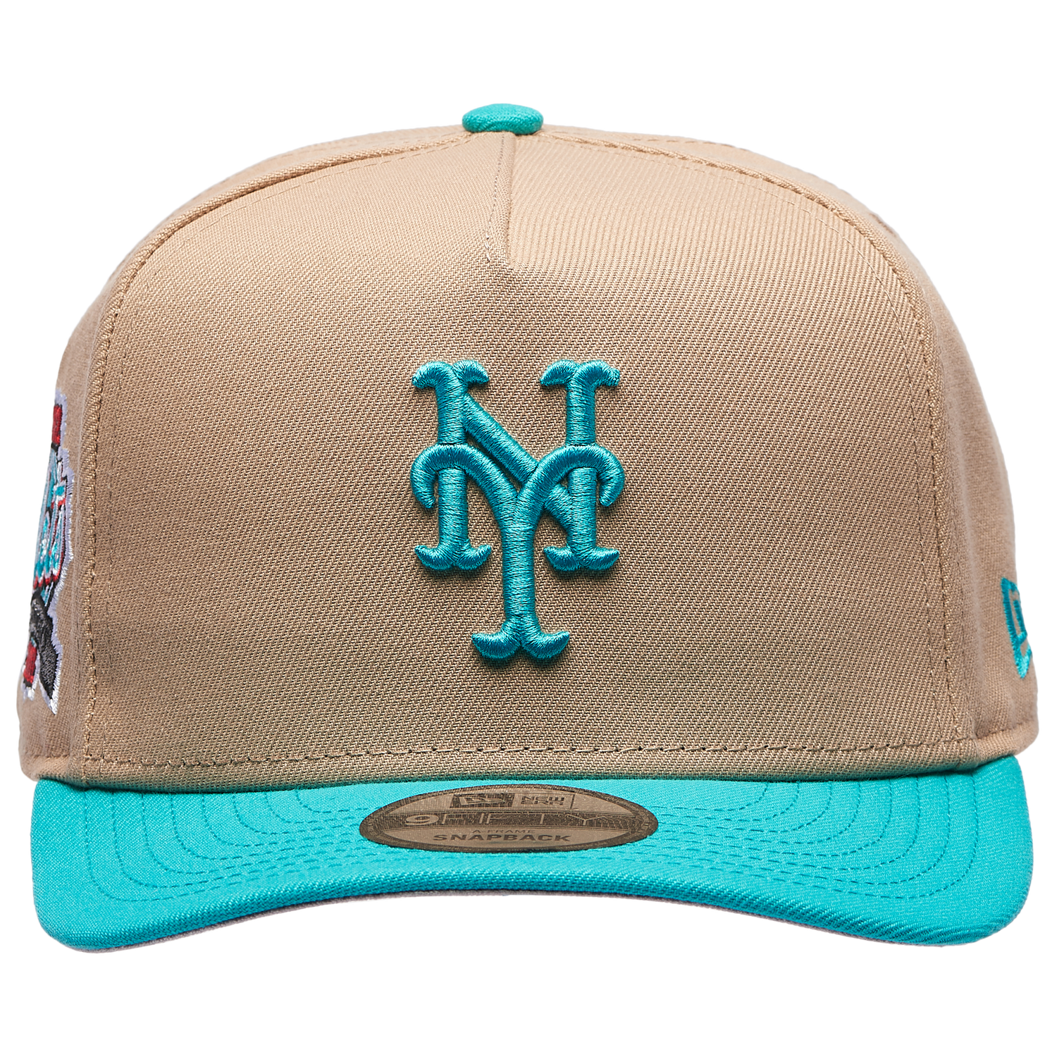 New Era Mets 9FIFTY A-Frame Curve 40th Cap - Men's - Camel/Teal