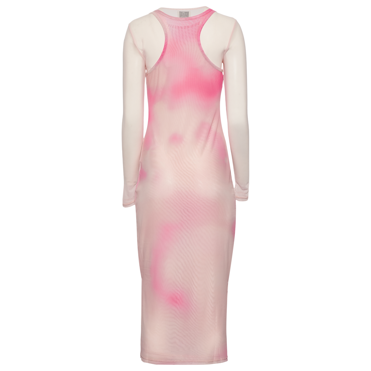 Cozi Long Sleeve Layered Mesh Midi Dress - Women's - Cloud Print/Primrose