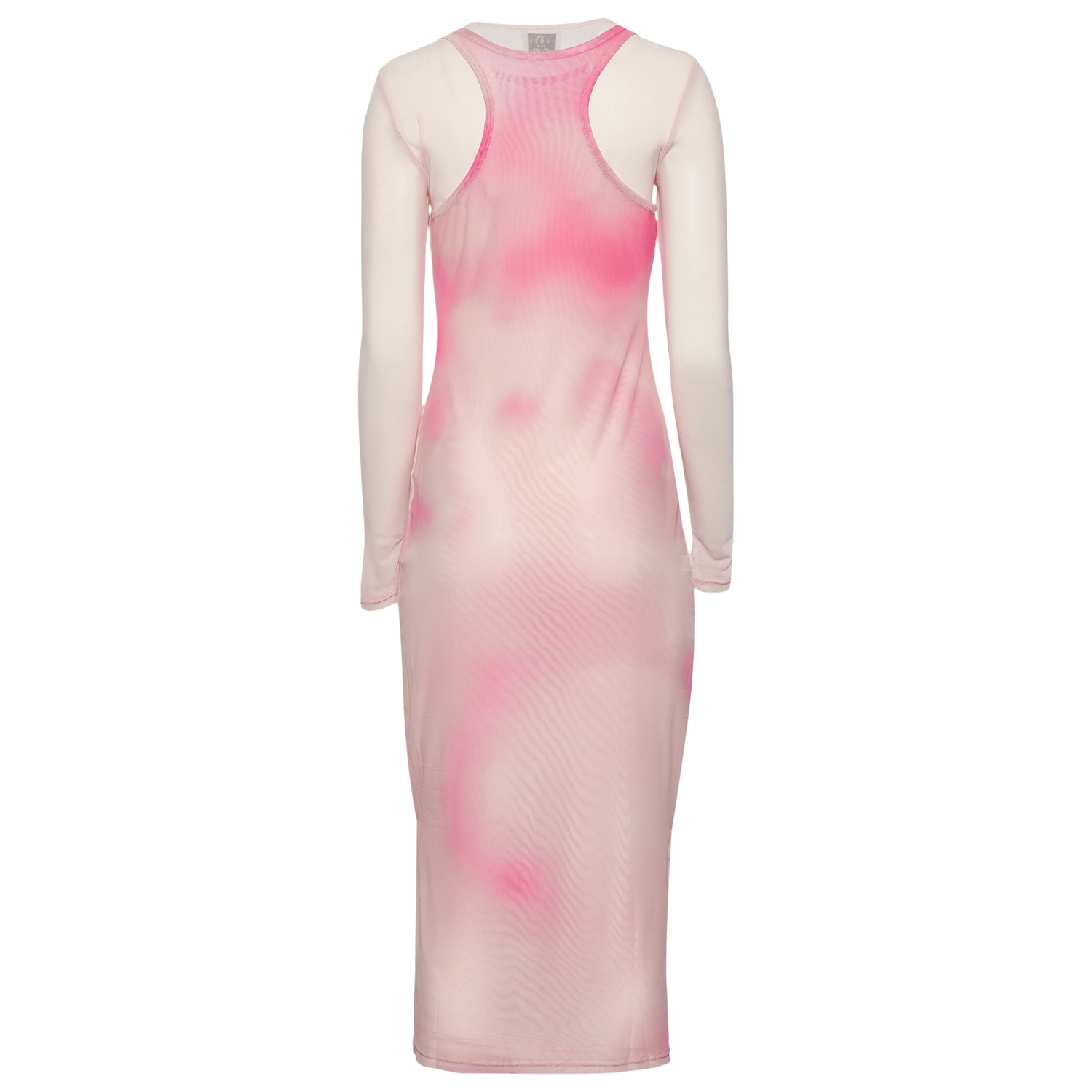 Cozi Long Sleeve Layered Mesh Midi Dress - Women's - Cloud Print/Primrose