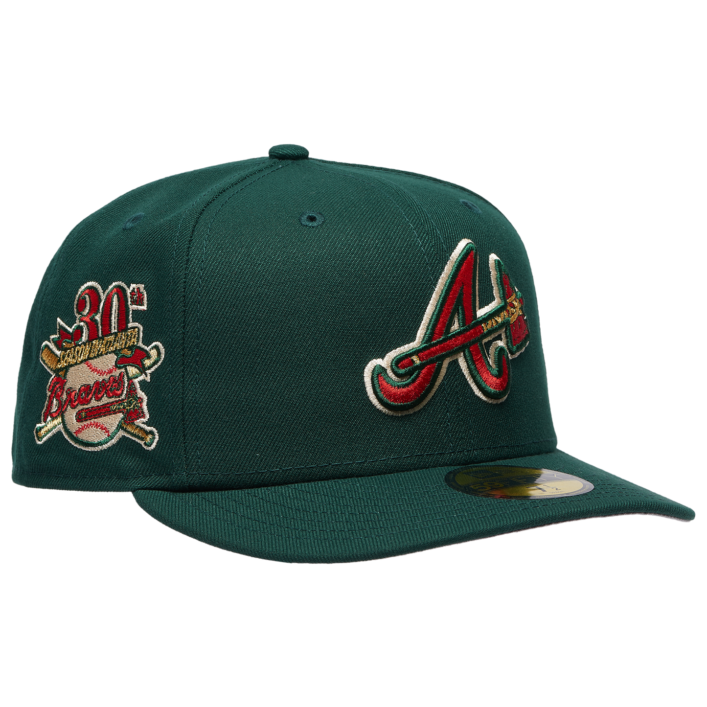 New Era Braves 5950PC 30th Anniversary Cap - Men's - Dark Green/Multi