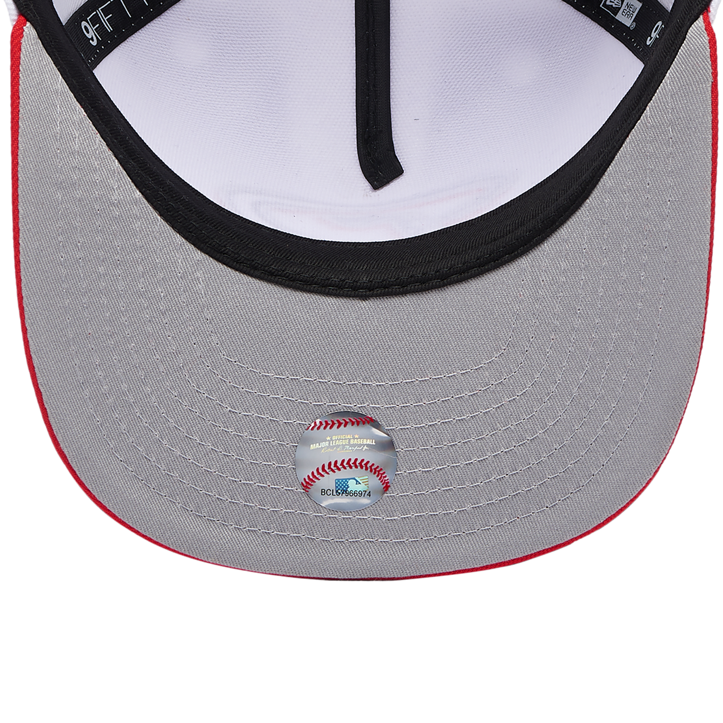 New Era 9FIFTY A-Frame MLB Curve Cap - Men's - White/Red (71020983)