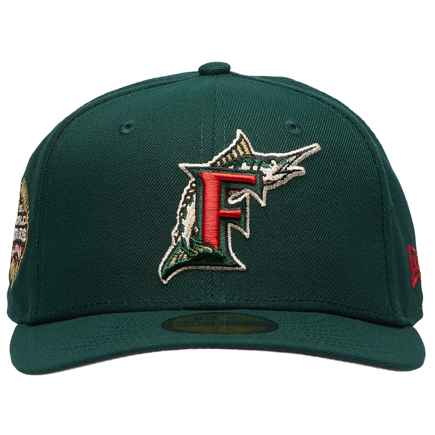 New Era Marlins 5950PC 03 World Series Champ Cap - Men's - Multi/Dark Green