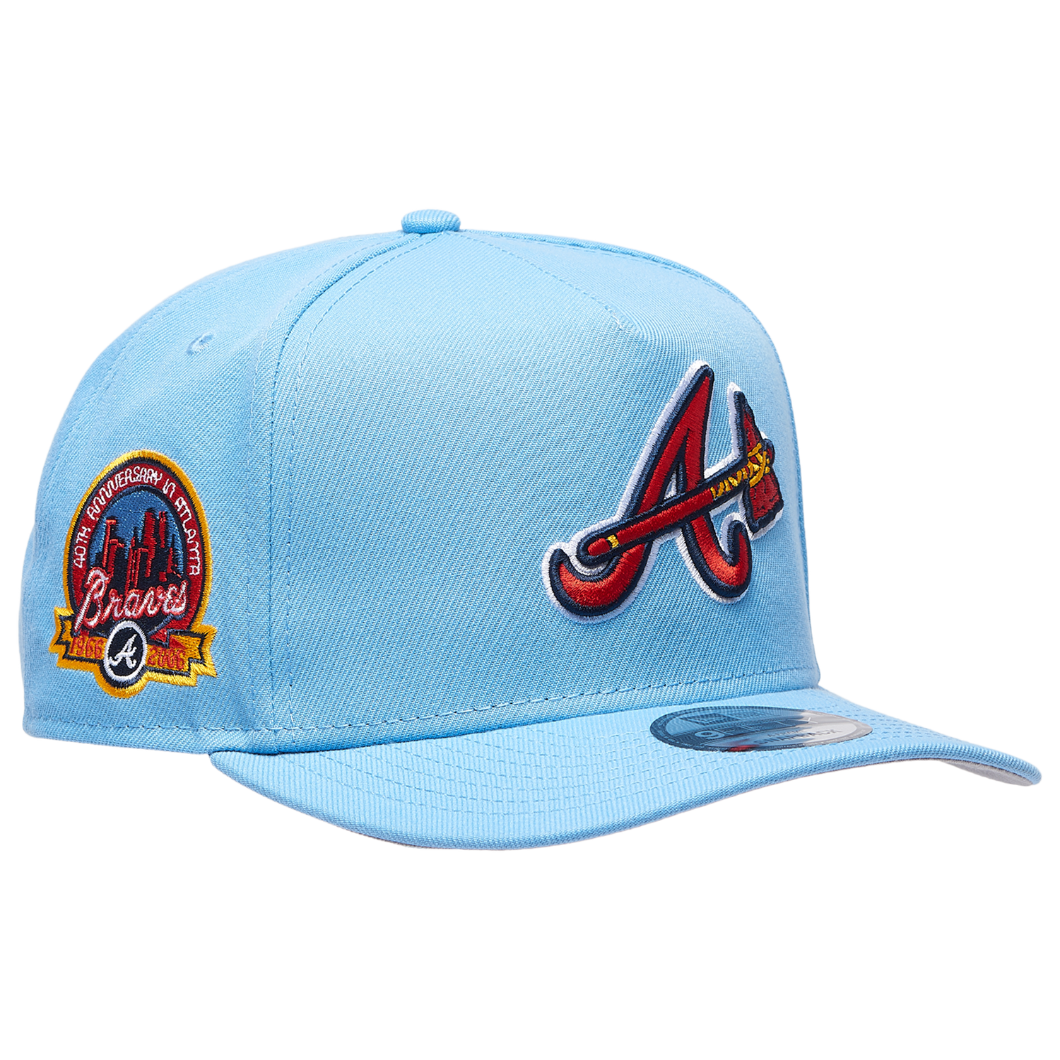 New Era Braves 9FIFTY A-Frame Curve 40th Cap - Men's - Sky Blue
