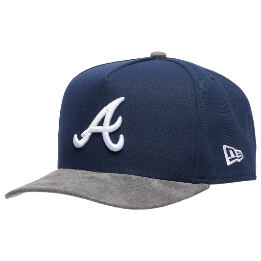 New Era Braves 950 A-Frame Curve 40TH Cap - Men's - Gray Suede/Oceanside Blue