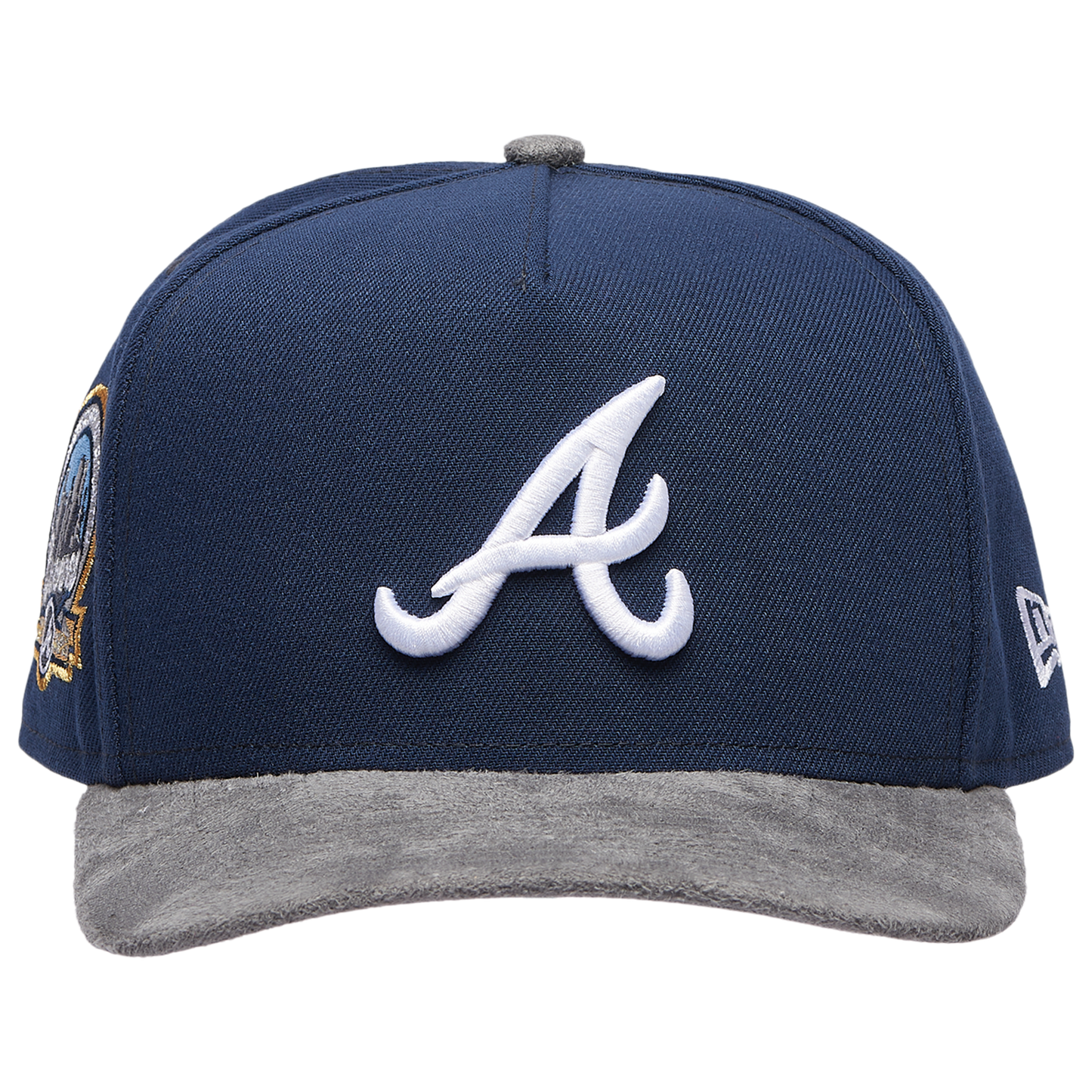 New Era Braves 950 A-Frame Curve 40TH Cap - Men's - Gray Suede/Oceanside Blue