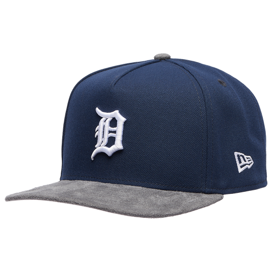 New Era Tigers 9FIFTY A-Frame Curve WS Champs Cap - Men's - Gray Suede/Oceanside Blue