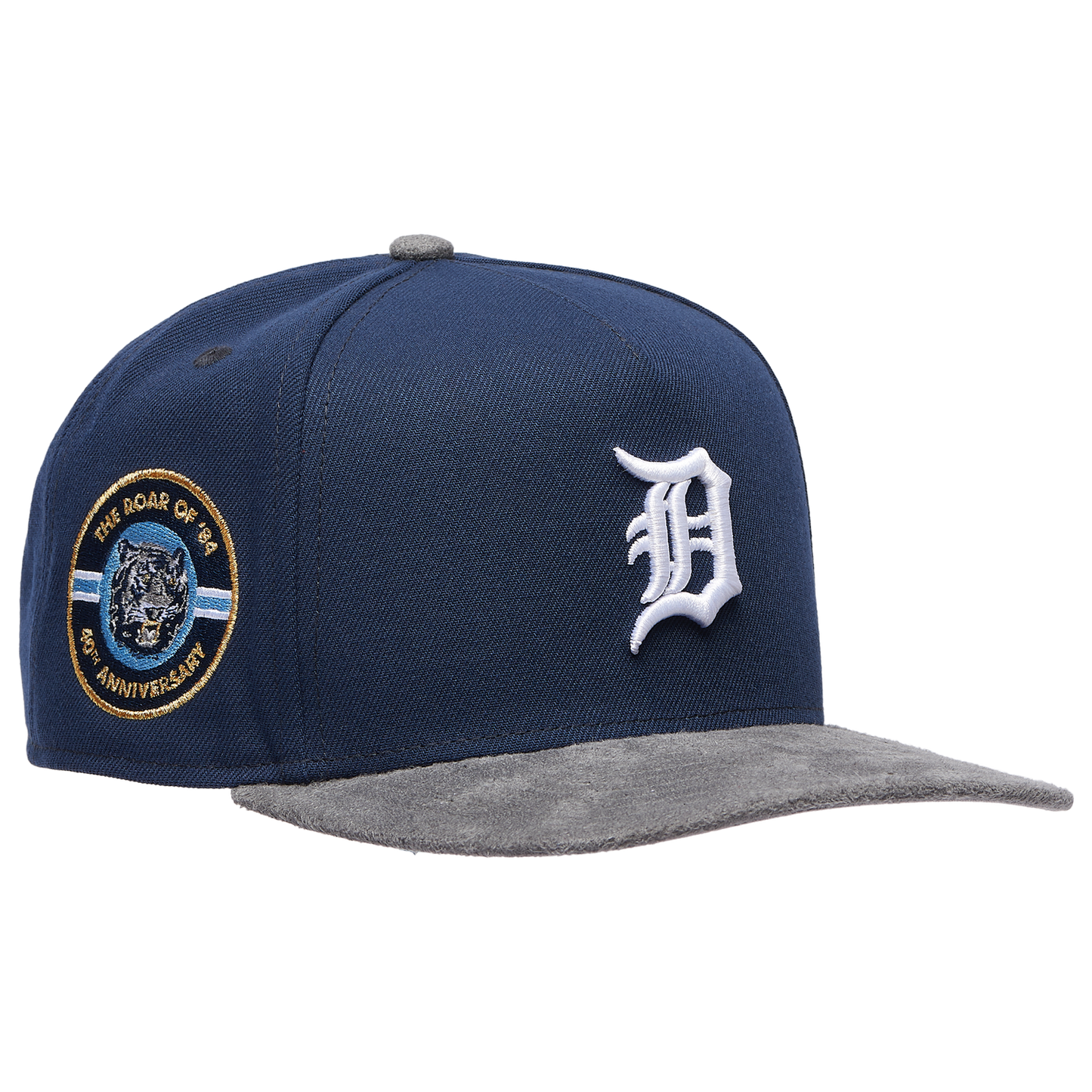 New Era Tigers 9FIFTY A-Frame Curve WS Champs Cap - Men's - Gray Suede/Oceanside Blue