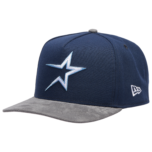 New Era Astros 950 A-Frame Curve 35TH Cap - Men's - Gray Suede/Oceanside Blue