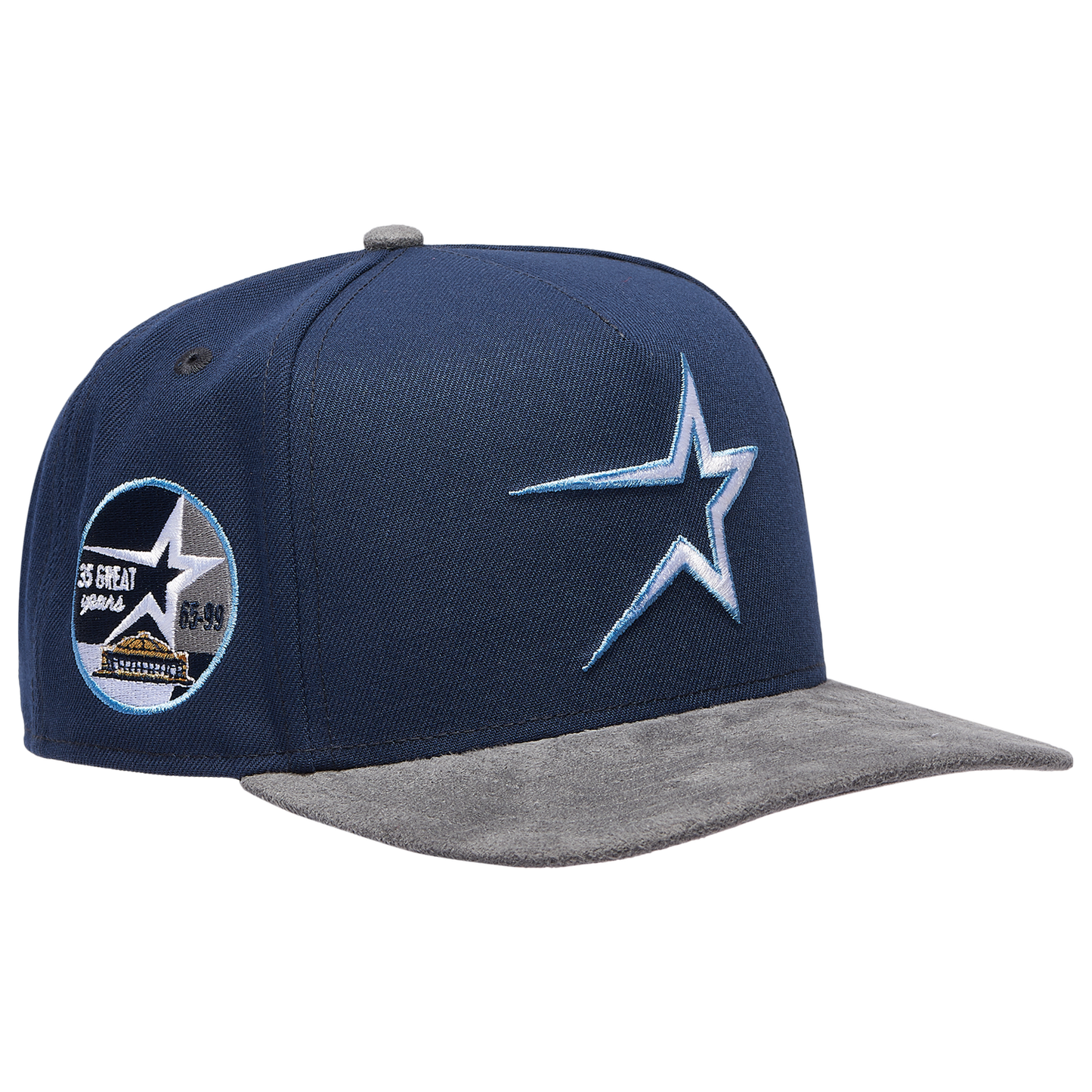 New Era Astros 950 A-Frame Curve 35TH Cap - Men's - Gray Suede/Oceanside Blue
