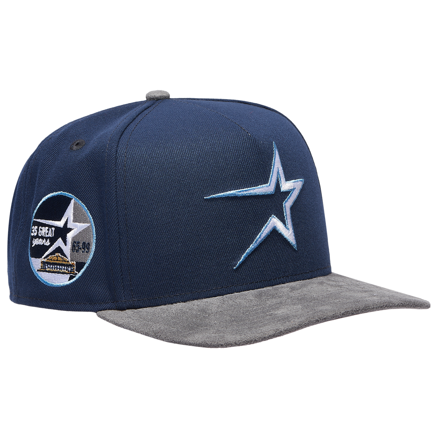 New Era Astros 950 A-Frame Curve 35TH Cap - Men's - Gray Suede/Oceanside Blue
