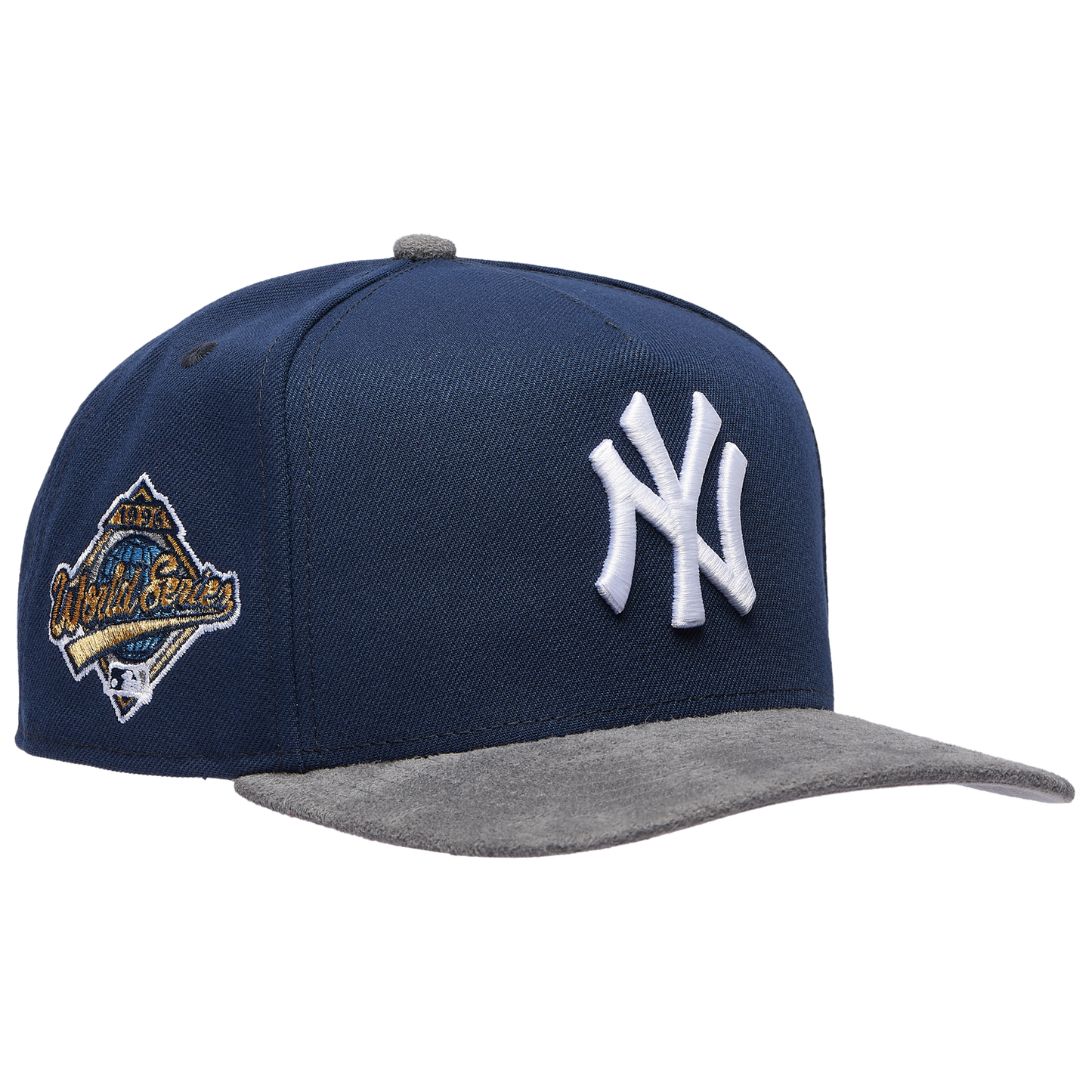 New Era Yankees 9FIFTY A-Frame Curve 96 WS Champs Cap - Men's - Gray Suede/Oceanside Blue
