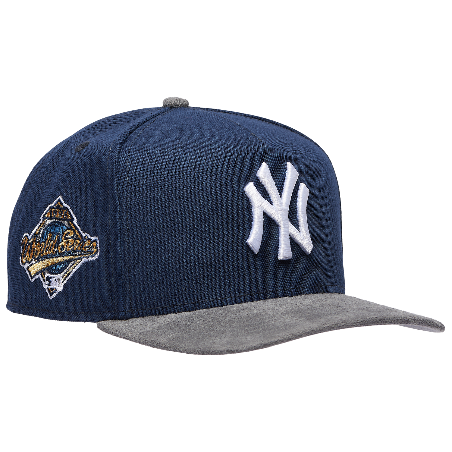 New Era Yankees 9FIFTY A-Frame Curve 96 WS Champs Cap - Men's - Gray Suede/Oceanside Blue