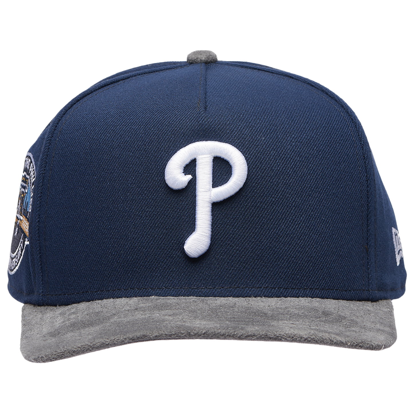New Era Phillies 950 A-Frame Curve 20TH Cap - Men's - Oceanside Blue/Gray Suede