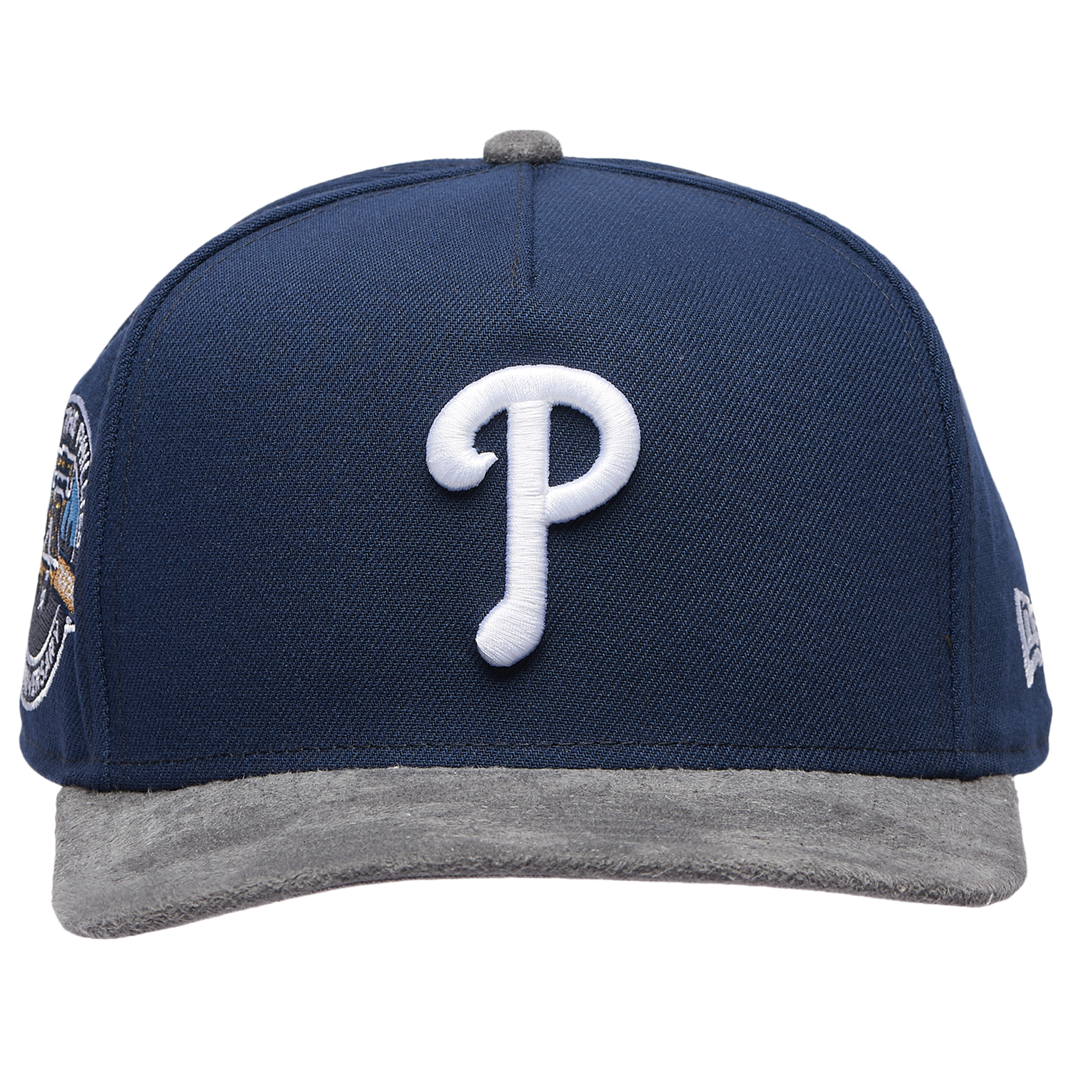 New Era Phillies 950 A-Frame Curve 20TH Cap - Men's - Oceanside Blue/Gray Suede