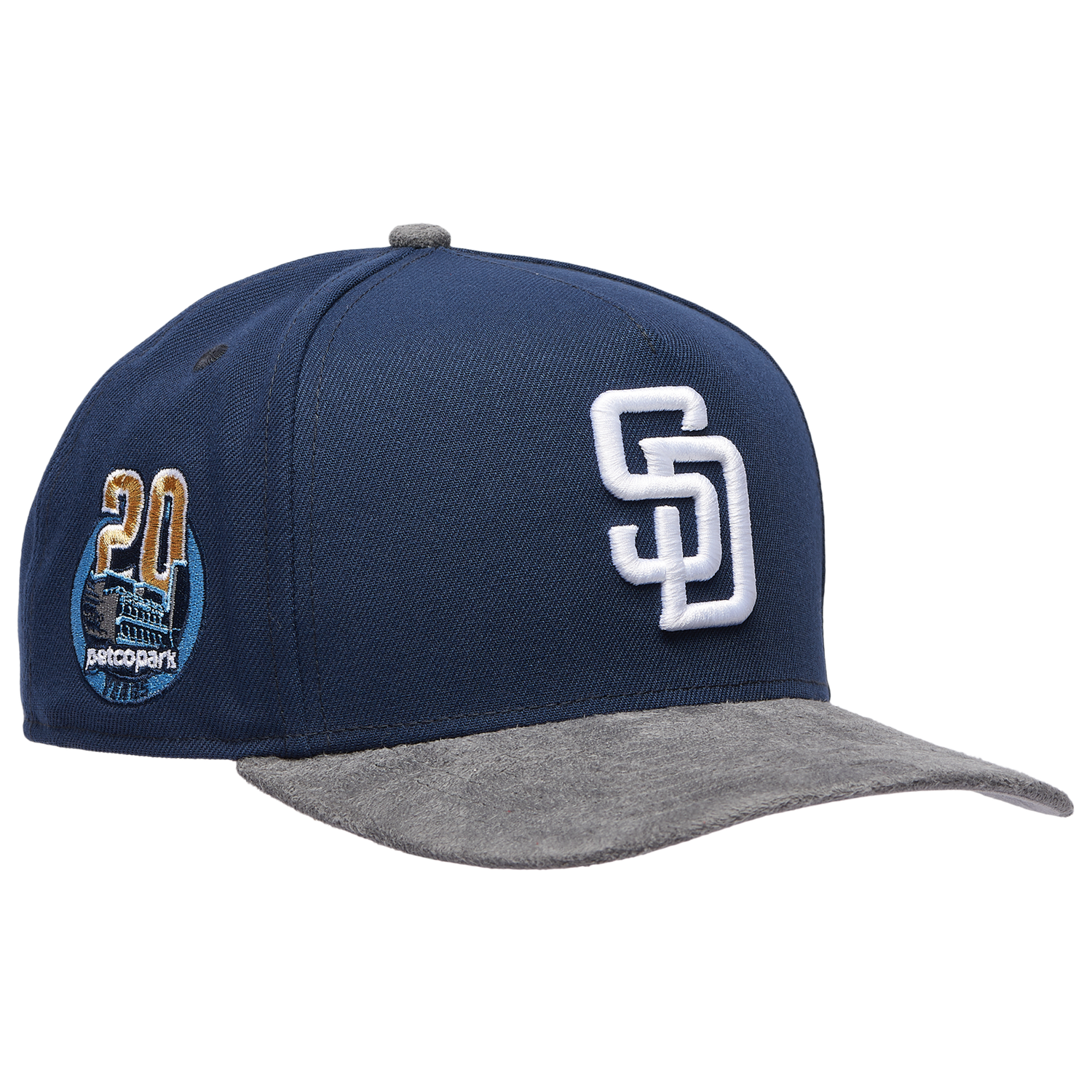 New Era Padres 950 A-Frame Curve 20TH Cap - Men's - Oceanside Blue/Gray Suede