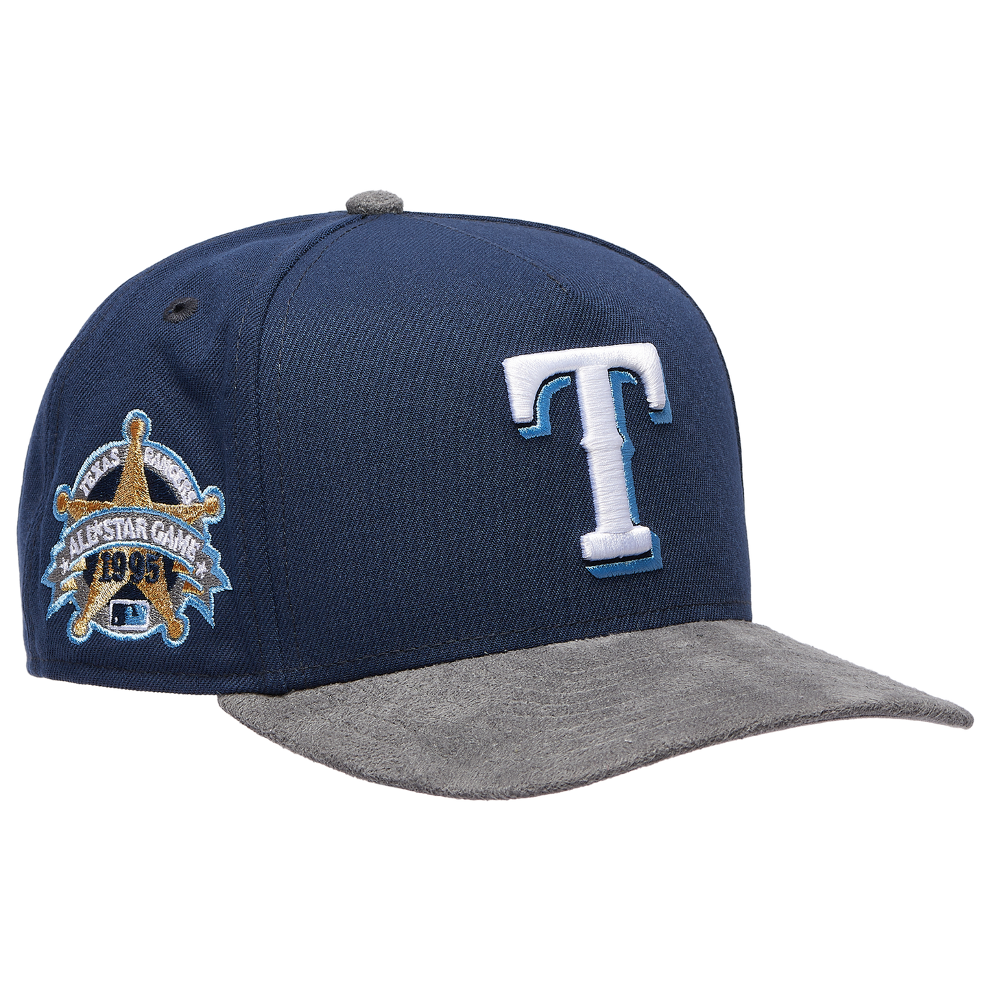 New Era Rangers 950 A-Frame Curve 95 ASG Cap - Men's - Gray Suede/Oceanside Blue