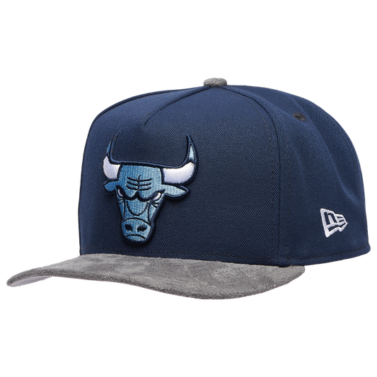 New Era Bulls 950 A-Frame Curve 91F Cap - Men's - Oceanside Blue/Gray Suede