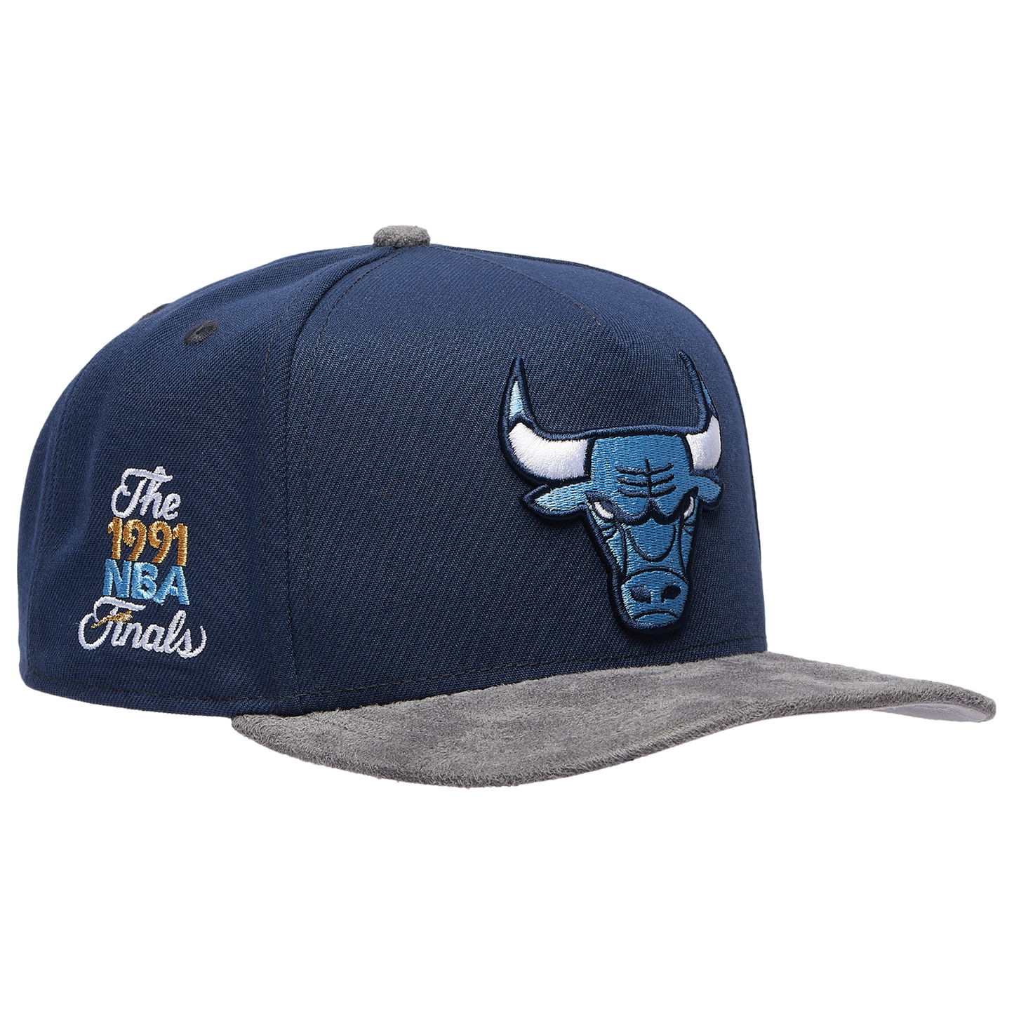 New Era Bulls 950 A-Frame Curve 91F Cap - Men's - Oceanside Blue/Gray Suede