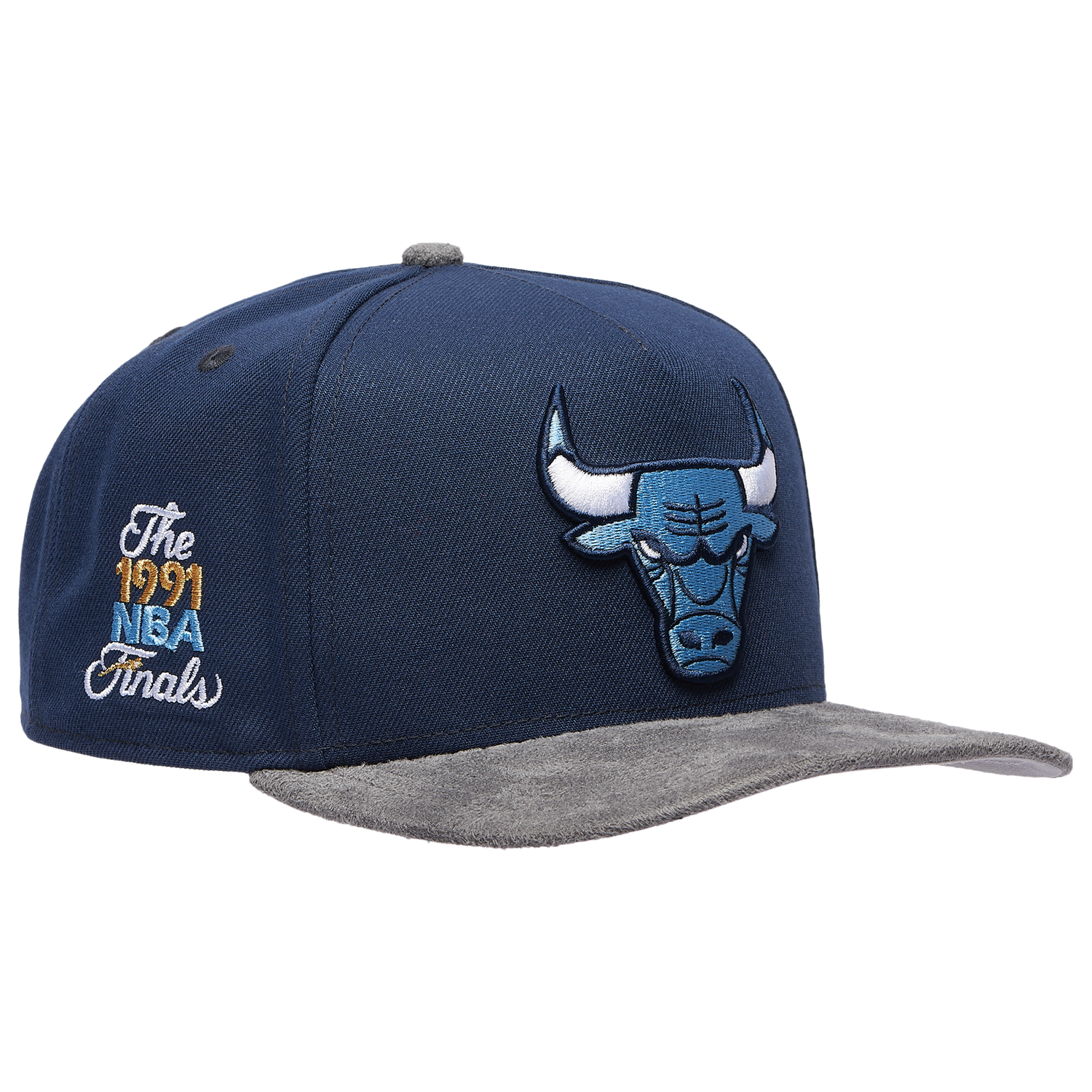 New Era Bulls 950 A-Frame Curve 91F Cap - Men's - Oceanside Blue/Gray Suede