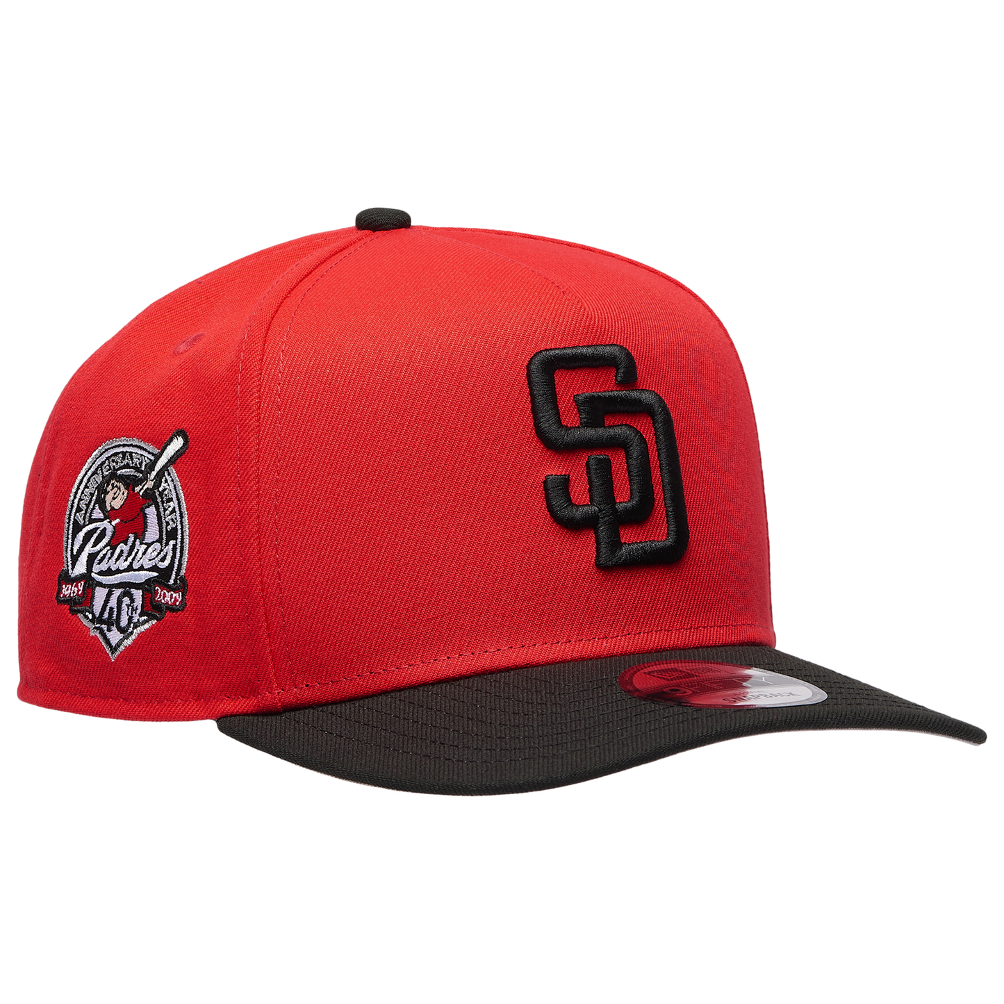 New Era Padres 9FIFTY A-Frame Curve 40TH FDR Cap - Men's - Black/Black
