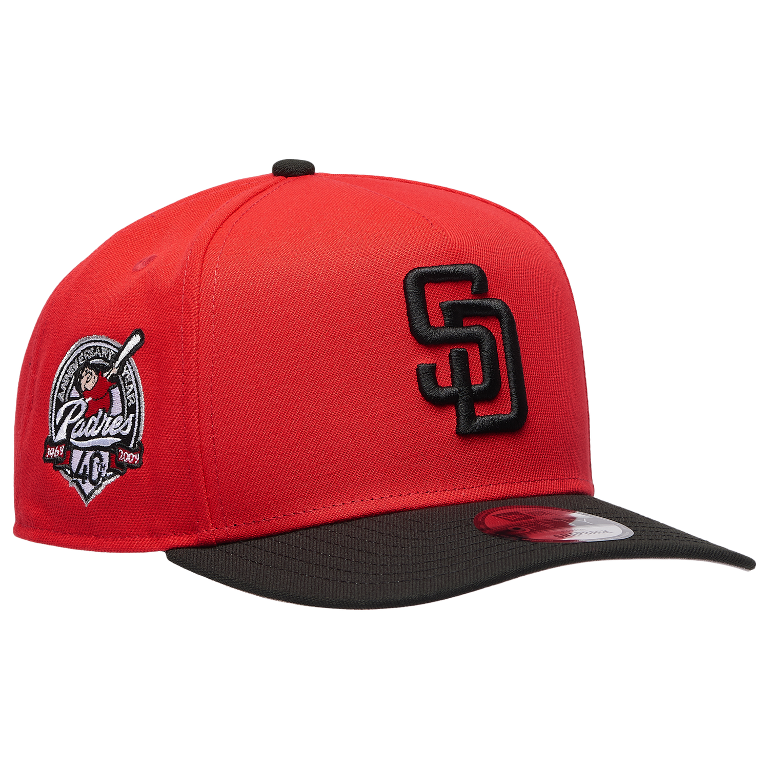 New Era Padres 9FIFTY A-Frame Curve 40TH FDR Cap - Men's - Black/Black