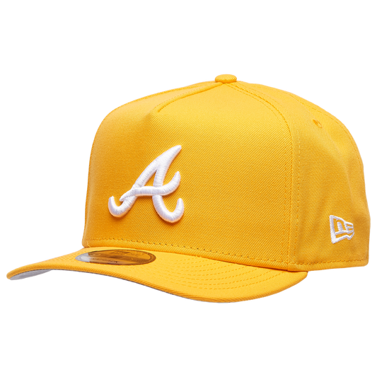 New Era Braves 9FIFTY A-Frame Curve 30th Cap - Men's - Gold
