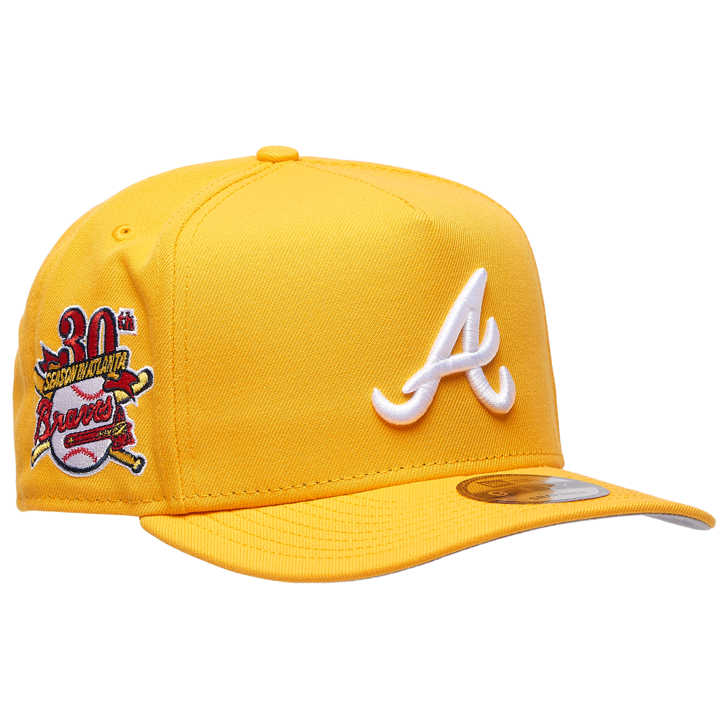 New Era Braves 9FIFTY A-Frame Curve 30th Cap - Men's - Gold
