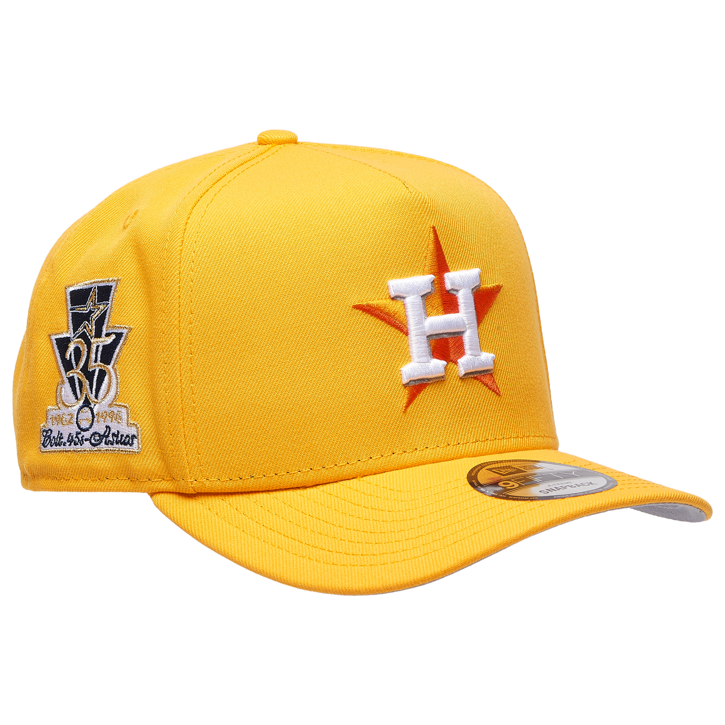 New Era Astros 9FIFTY A-Frame Curve 35 Years Cap - Men's - Gold