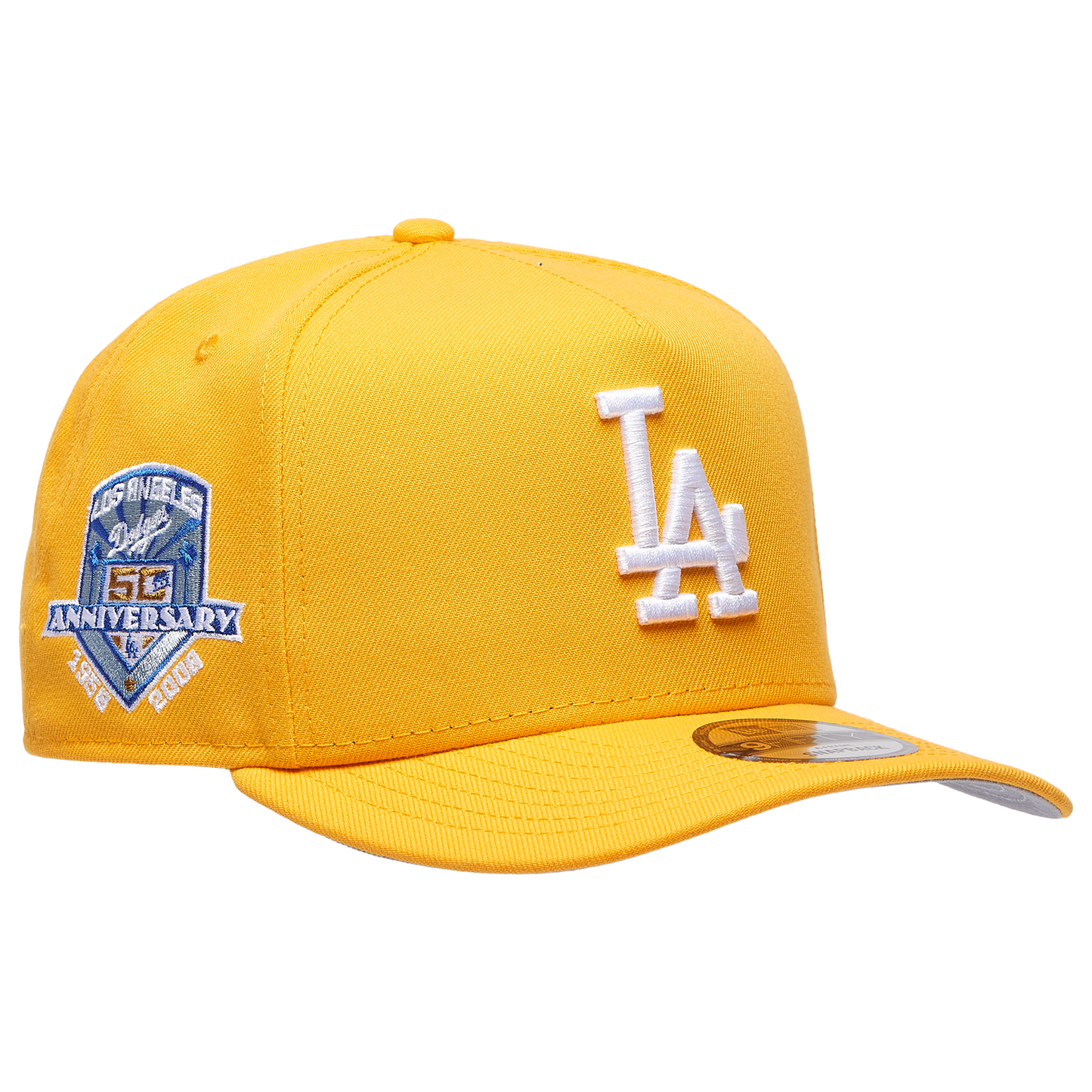 New Era Dodgers 9FIFTY A-Frame Curve 50th Cap - Men's - Gold