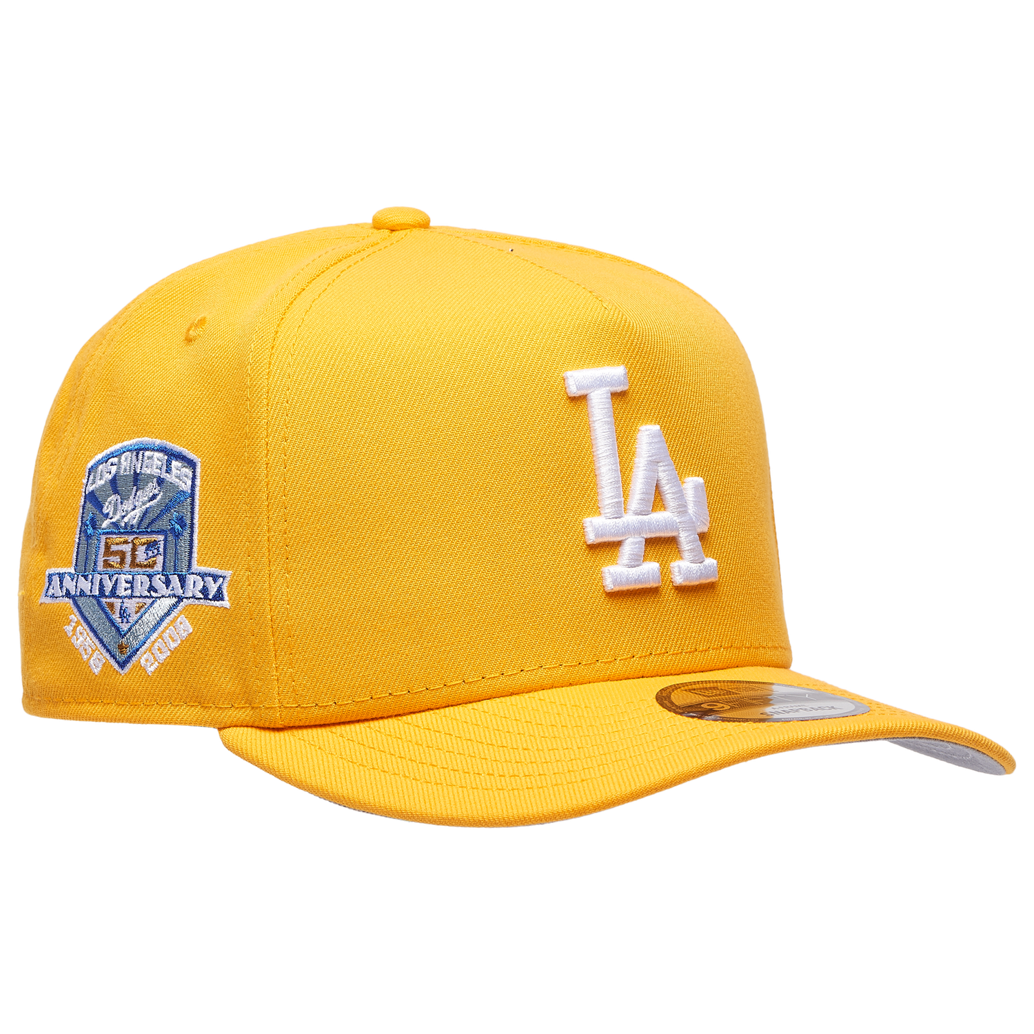 New Era Dodgers 9FIFTY A-Frame Curve 50th Cap - Men's - Gold