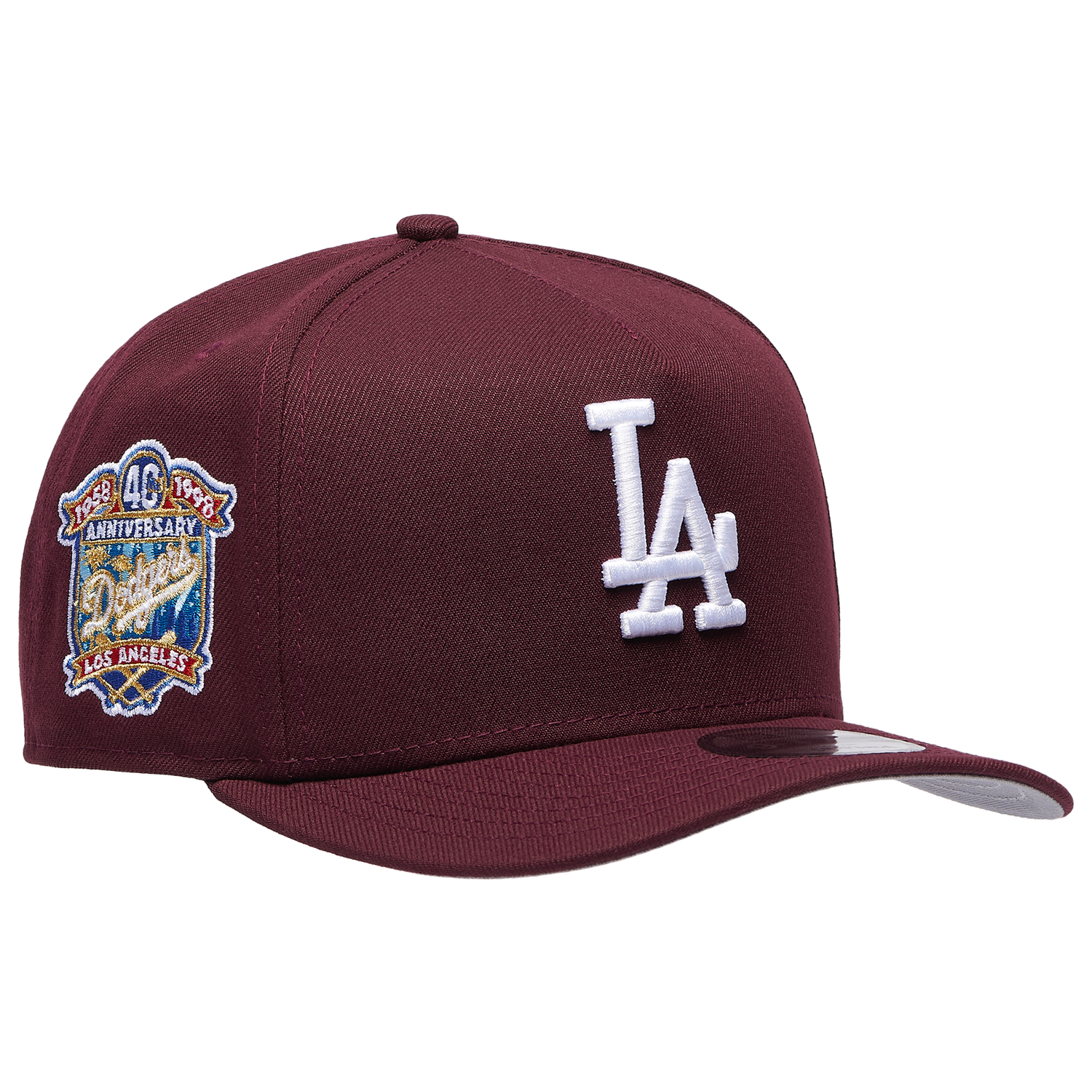 New Era Dodgers 9FIFTY A-Frame Curve 40th Cap - Men's - Maroon