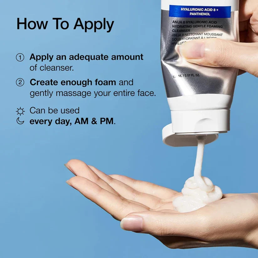 ANUA Hidratante Espuma de Limpeza Suave, Ácido Hialurônico (150ml/5,07fl oz.) - imagem 5