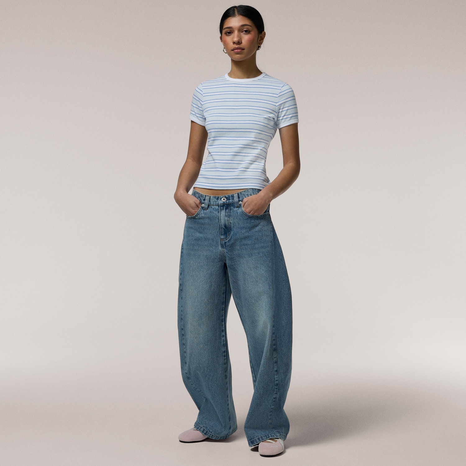 Cozi Ringer Baby T-Shirt - Women's - Ancient Water/Multi