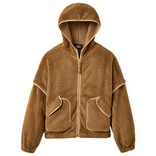 UGG Mariella Fluff Full-Zip Hoodie - Women's - Brown/Chestnut