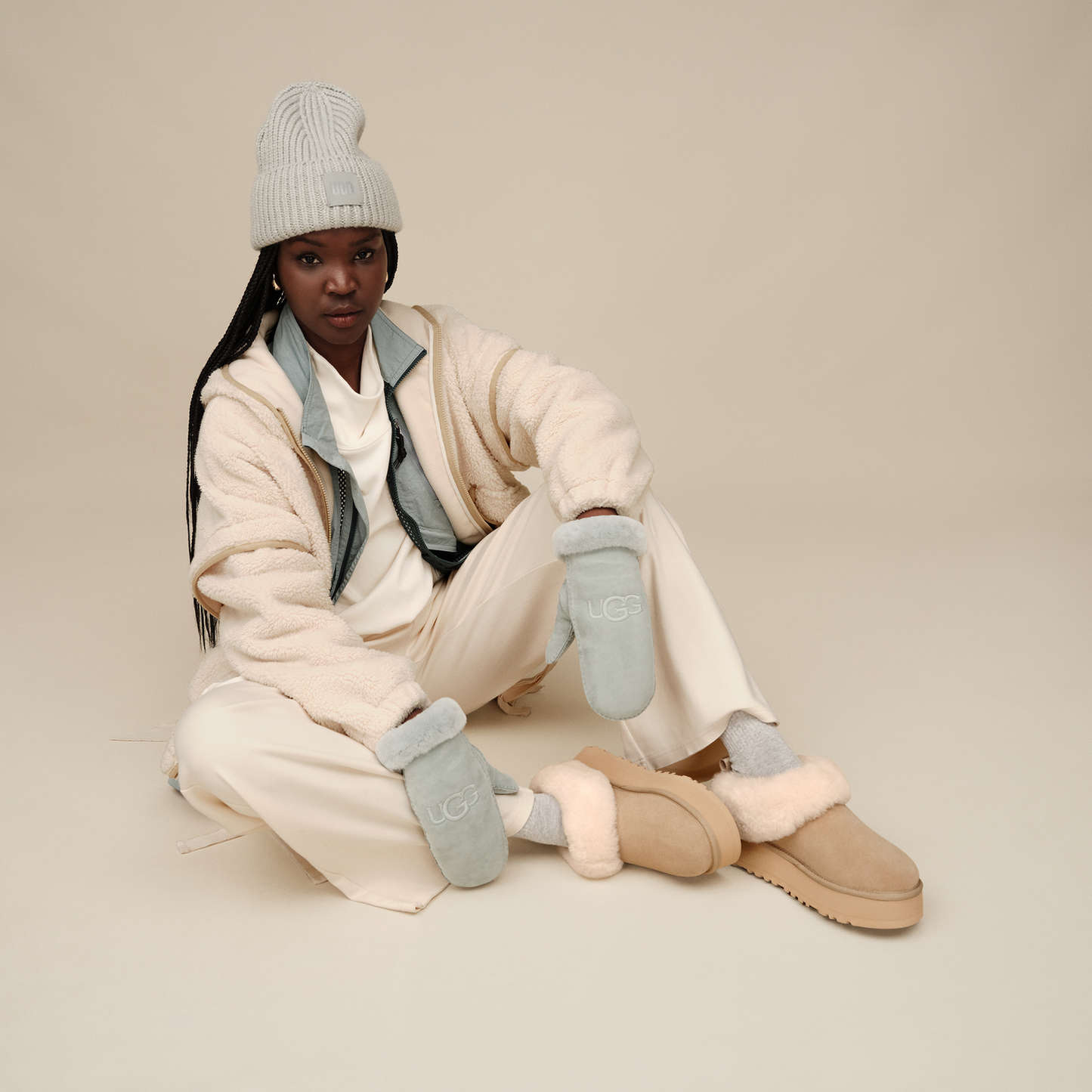 UGG Mariella Fluff Full-Zip Hoodie - Women's - Cream/Cream