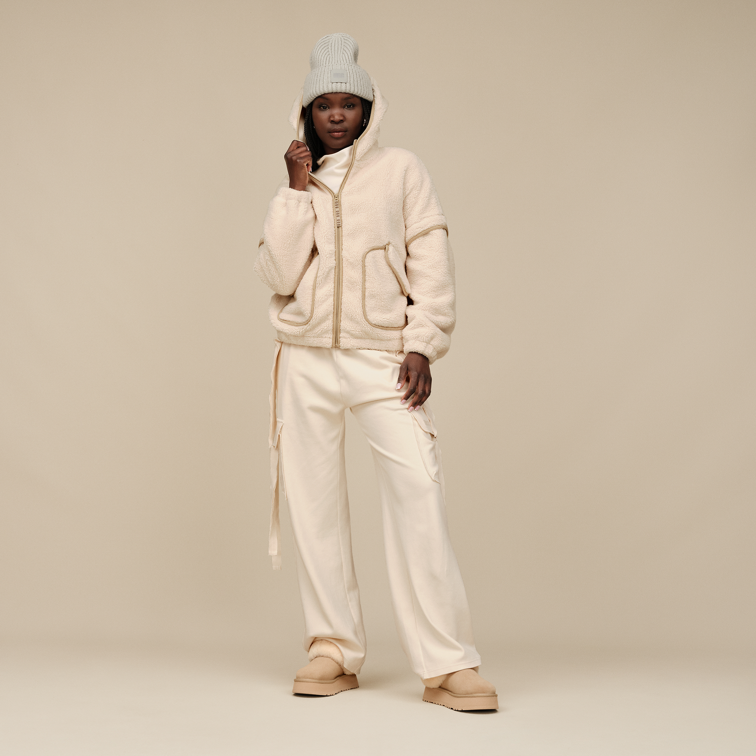 UGG Mariella Fluff Full-Zip Hoodie - Women's - Cream/Cream