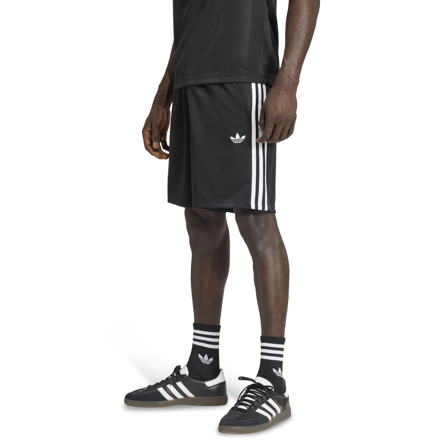 adidas 3 Stripes Loose Engineered Shorts 8" - Men's - Black/White