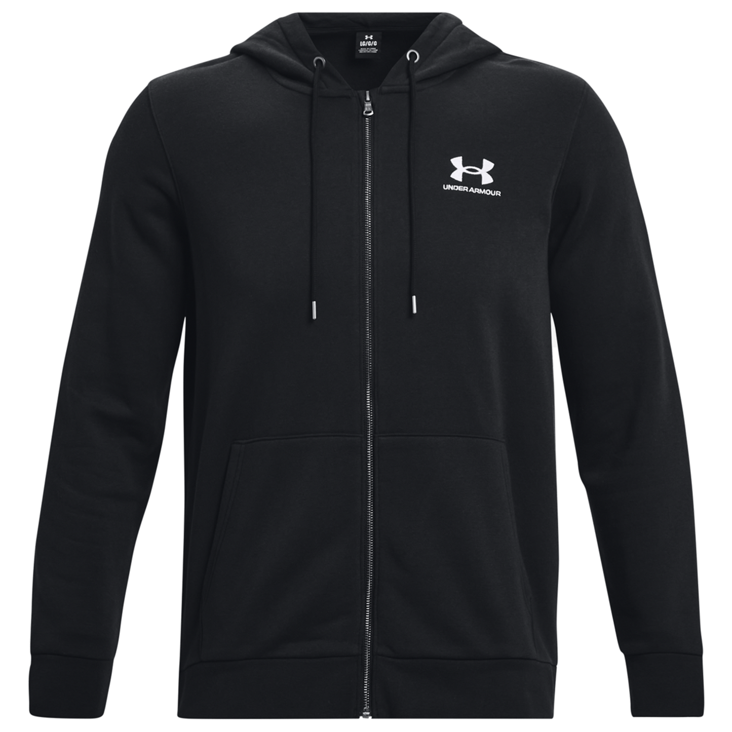 Under Armour Essential Fleece Full-Zip Hoodie - Men's - Black/White