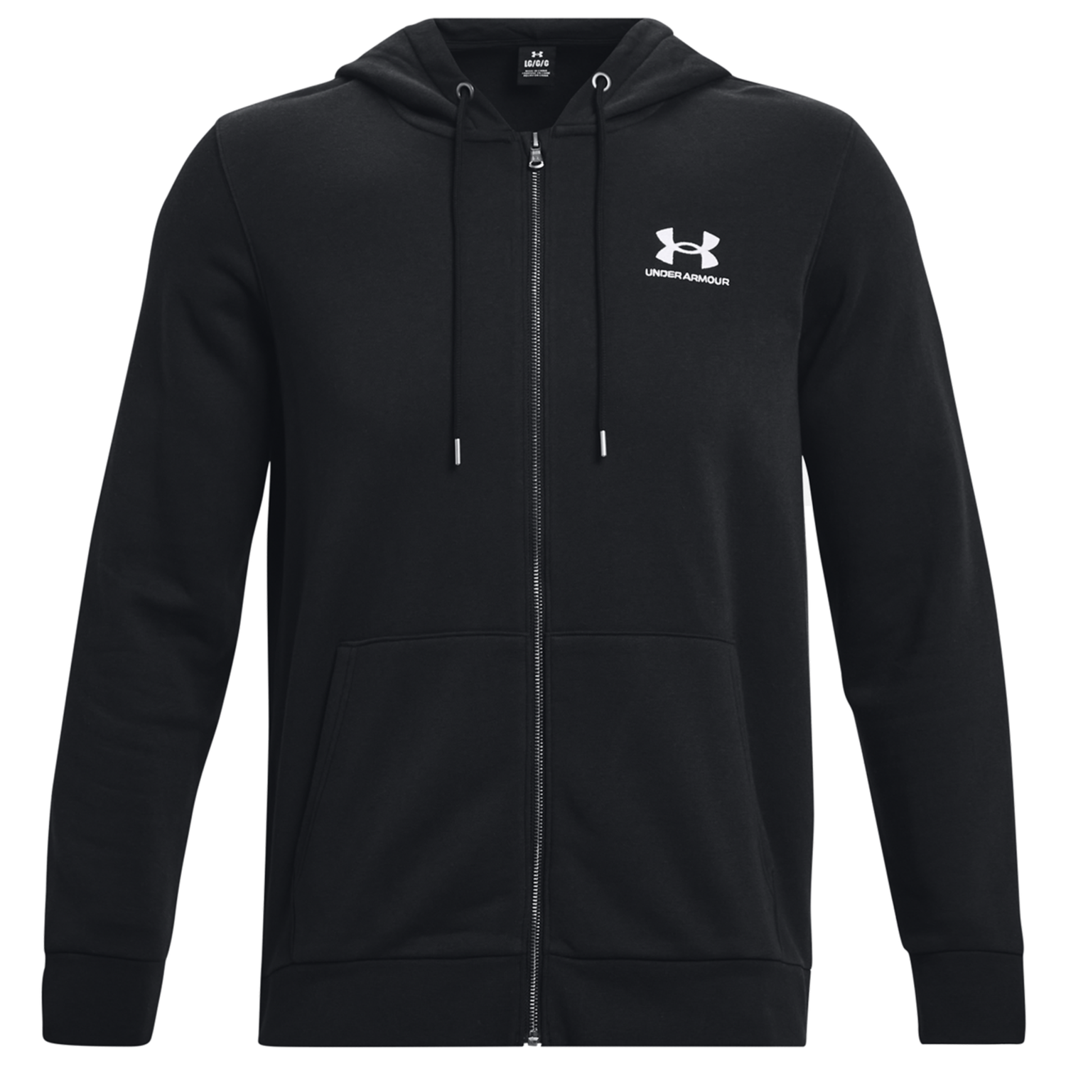 Under Armour Essential Fleece Full-Zip Hoodie - Men's - Black/White