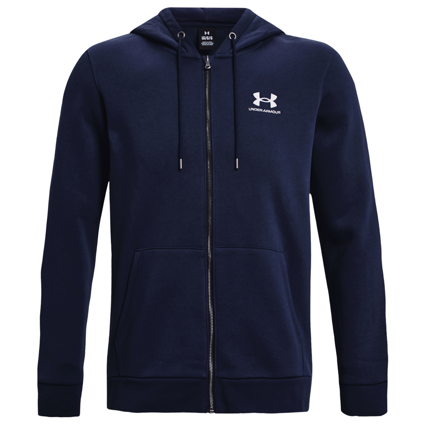 Under Armour Essential Fleece Full-Zip Hoodie - Men's - White/Midnight Navy