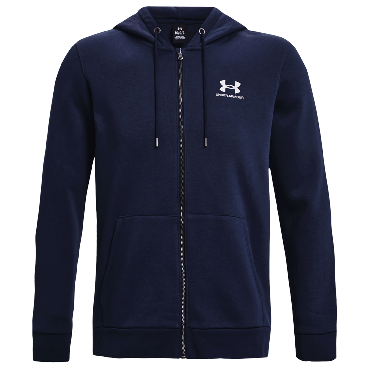 Under Armour Essential Fleece Full-Zip Hoodie - Men's - White/Midnight Navy