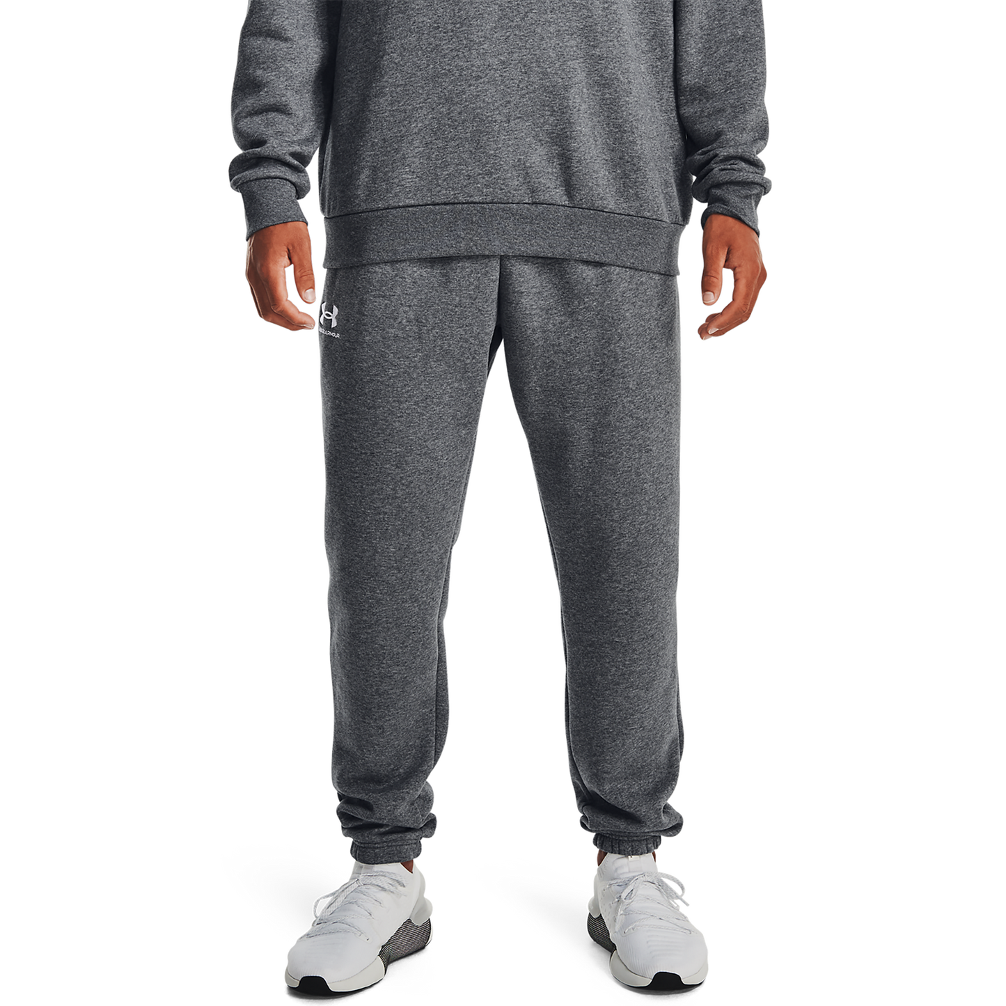 Under Armour Essential Fleece Joggers - Men's - White/Pitch Grey Heather