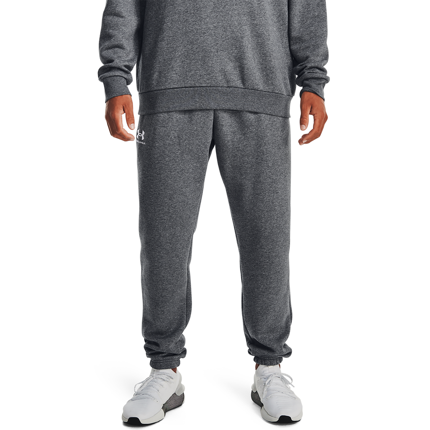 Under Armour Essential Fleece Joggers - Men's - White/Pitch Grey Heather