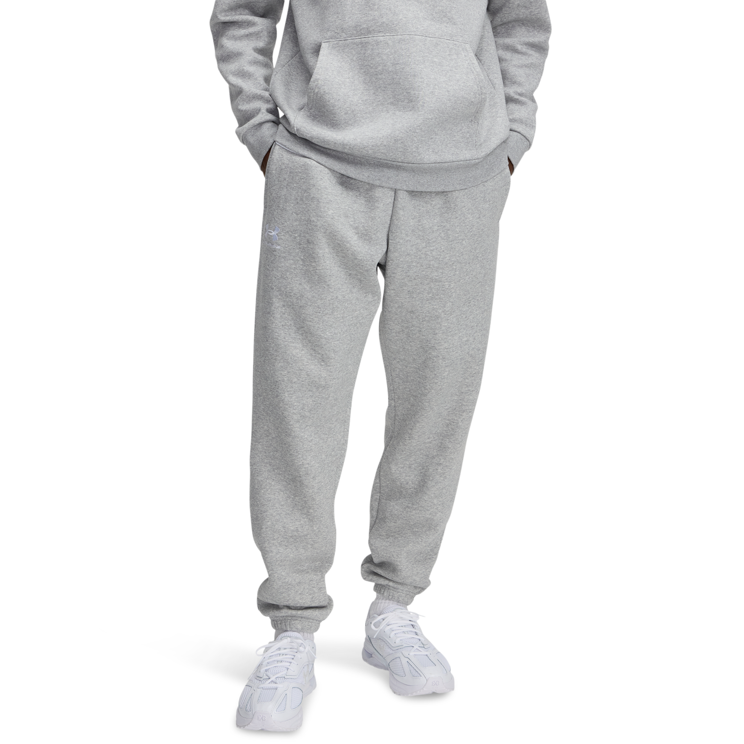 Under Armour Essential Fleece Joggers - Men's - Gray/White