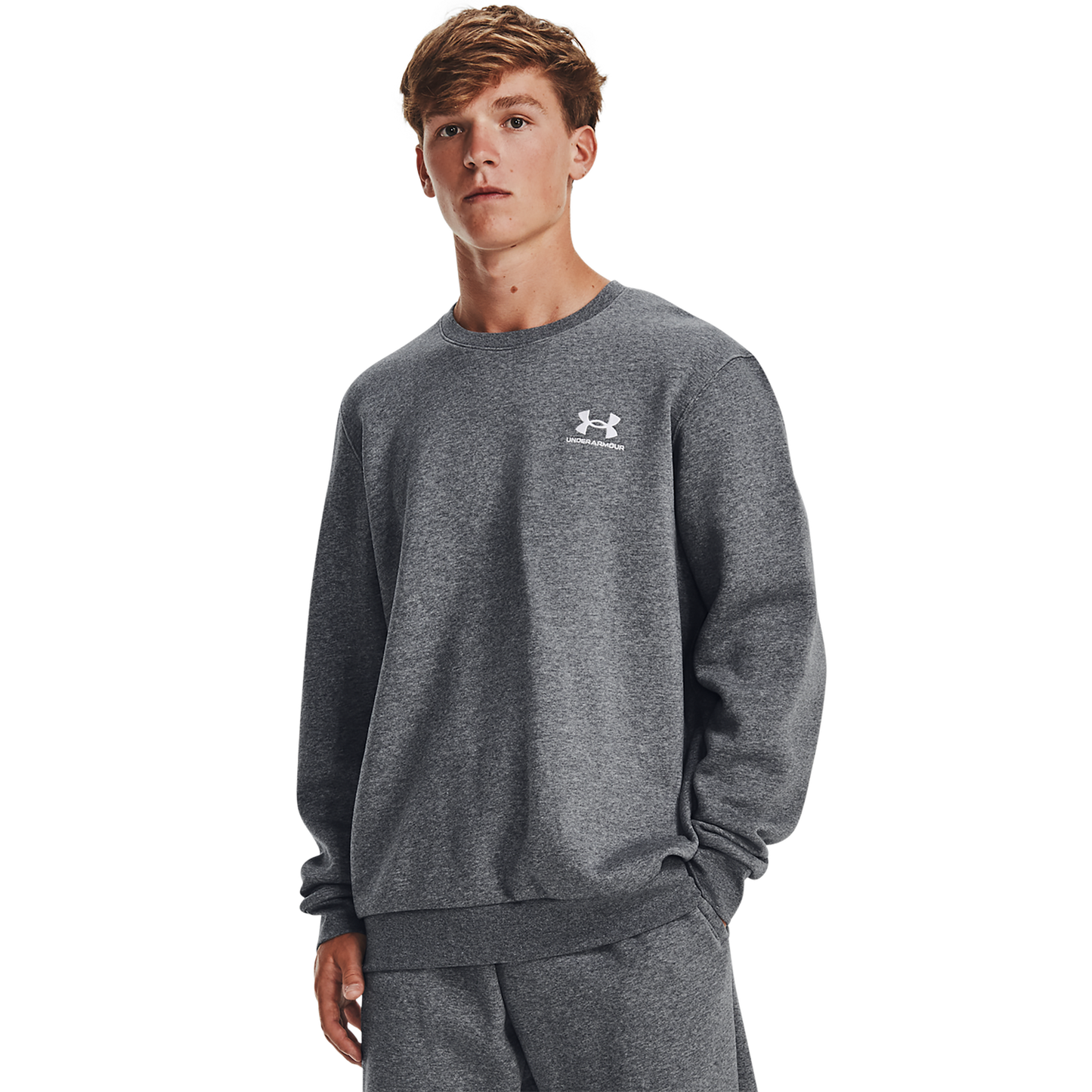Under Armour Essential Fleece Crew - Men's - White/Pitch Grey Heather