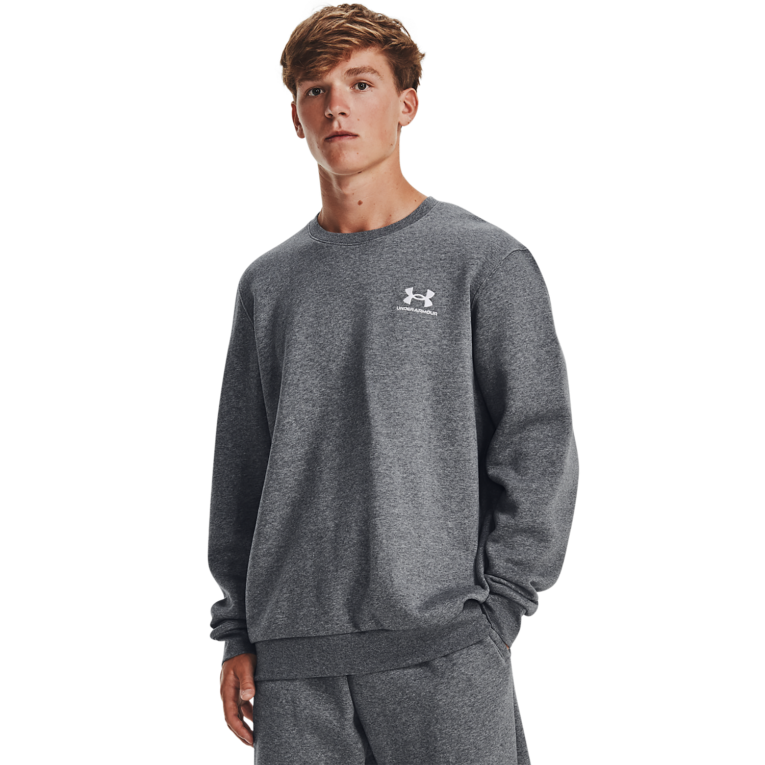 Under Armour Essential Fleece Crew - Men's - White/Pitch Grey Heather