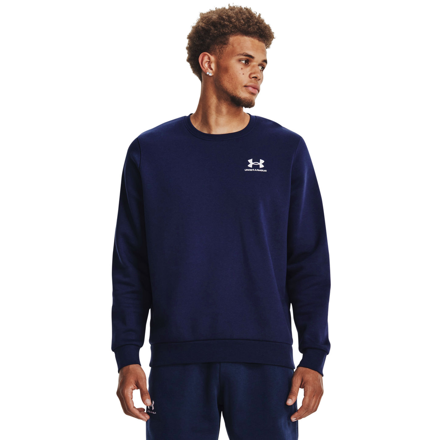 Under Armour Essential Fleece Crew - Men's - Midnight Navy/White