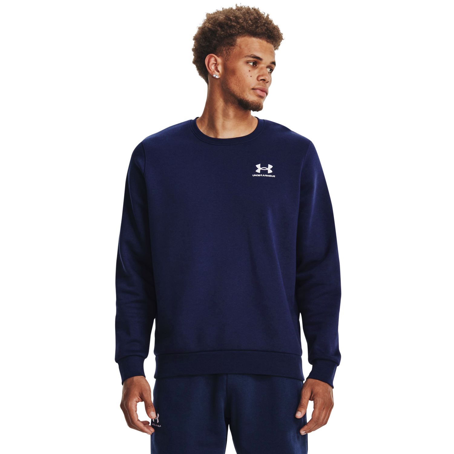 Under Armour Essential Fleece Crew - Men's - Midnight Navy/White
