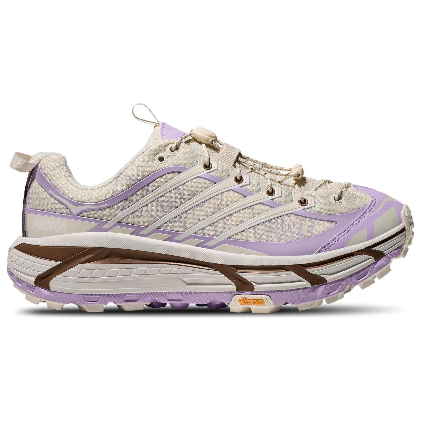 HOKA Mafate Three2 Wordmark - Women's - Alabaster/Iris Flower