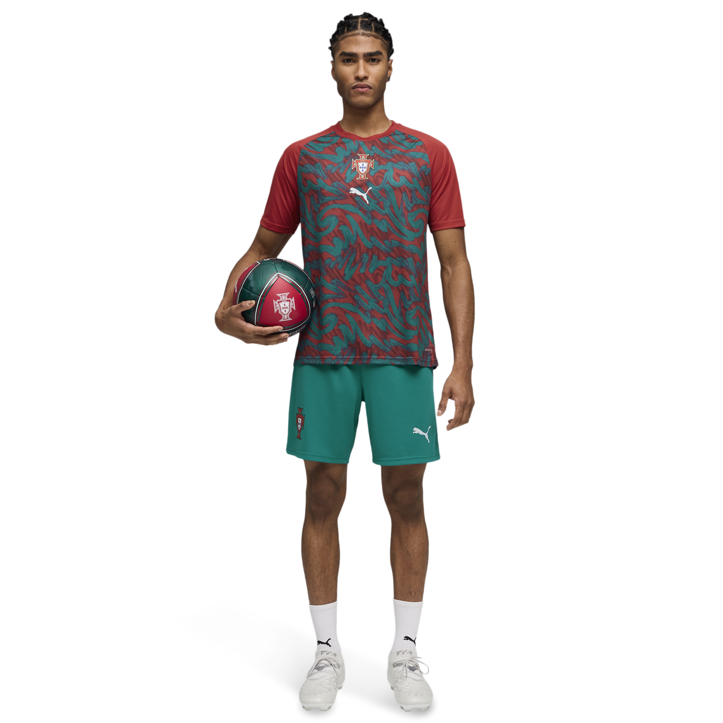 PUMA FPF Warm Up Jersey - Men's - Club Red/Green Lagoon